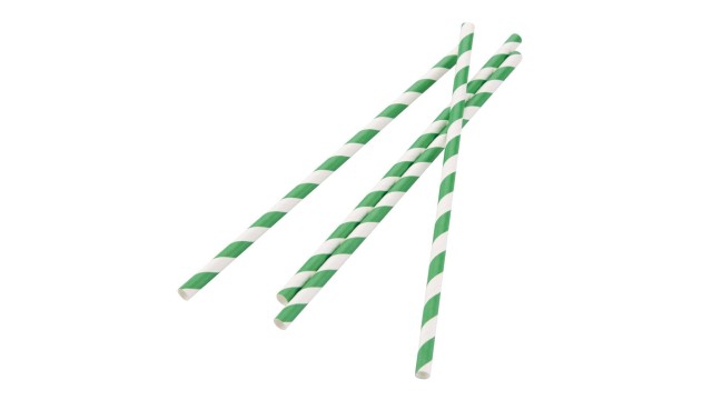 Groen Wit Papieren rietjes